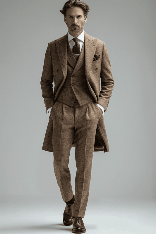 Ecru Silk Blend Cocktail Party Suit — Custom Made to Measure