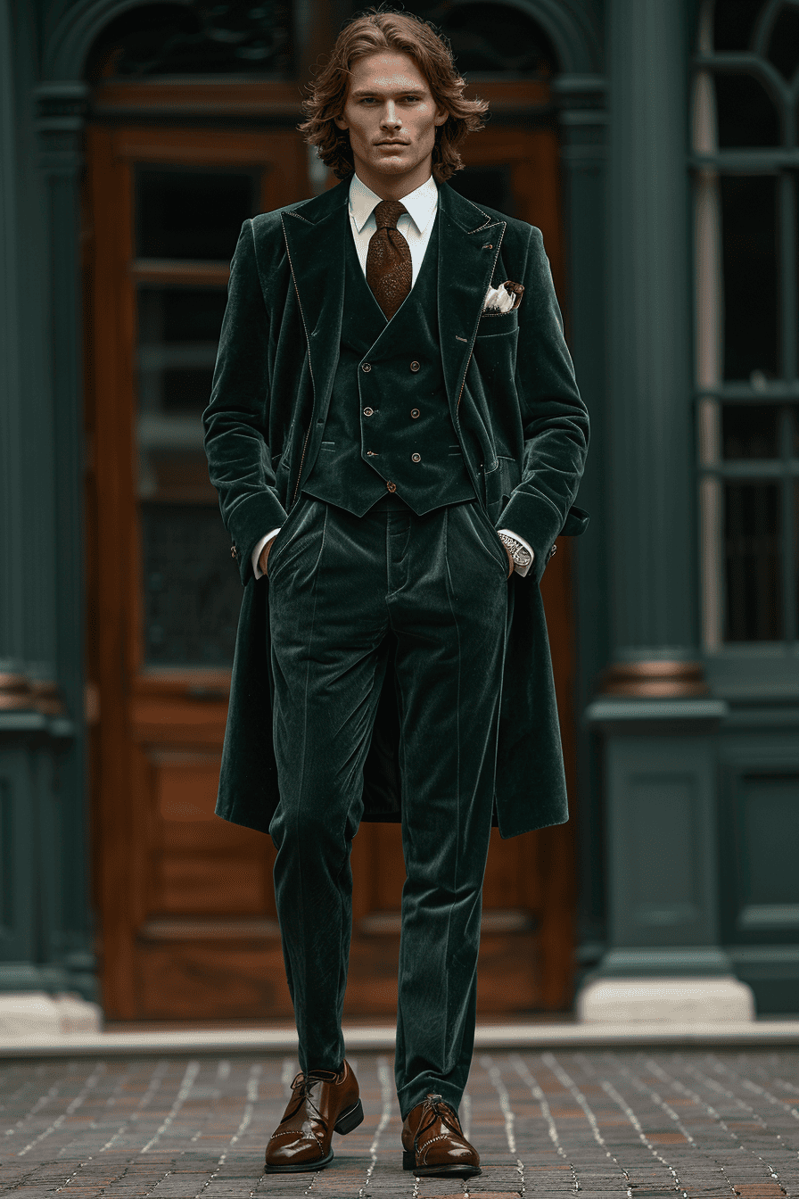 Ecru Velvet Graduation Suit — Custom Made to Measure