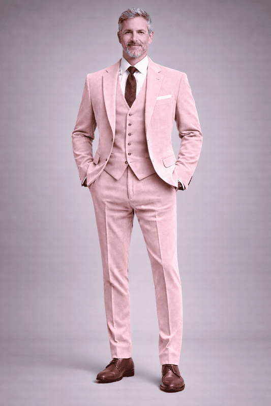 Light Pink Linen Father of the Bride Suit — Custom Made