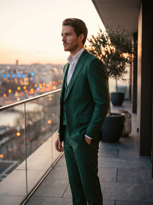 Emerald Green Silk Blend 3-Piece Suit — Custom Made to Measure — 2