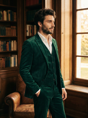 Emerald Green Velvet 3-Piece Suit — Custom Made to Measure — 2