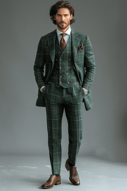 Emerald Green Flannel Suit — Custom Made to Measure
