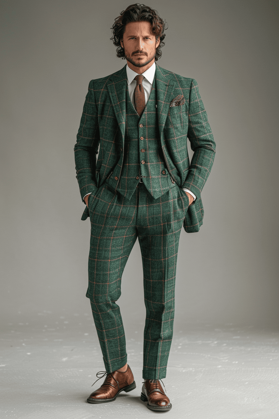 Emerald Green Flannel Suit — Custom Made to Measure