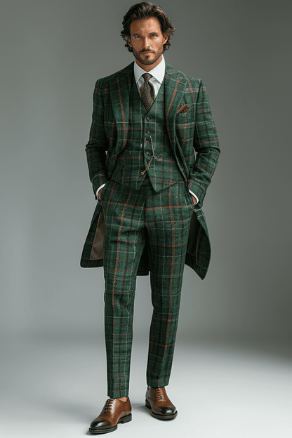 Emerald Green Flannel Suit — Custom Made to Measure