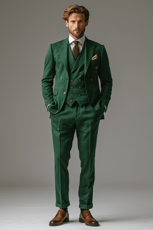 Emerald Green Cashmere Blend Suit — Custom Made to Measure