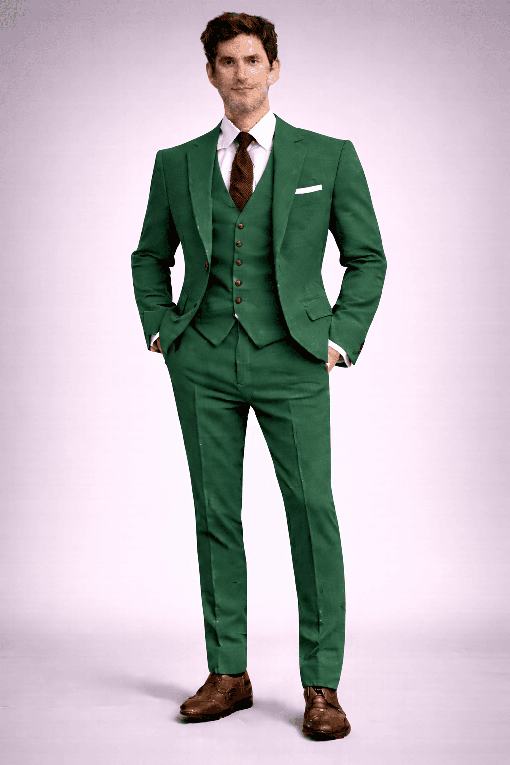 Emerald Green Linen Father of the Bride Suit — Custom Made to Measure