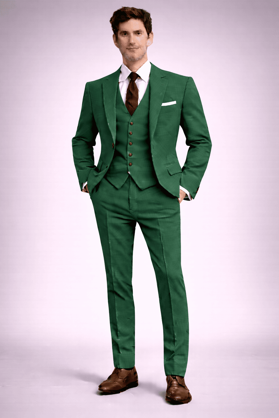 Emerald Green Linen Father of the Bride Suit — Custom Made to Measure