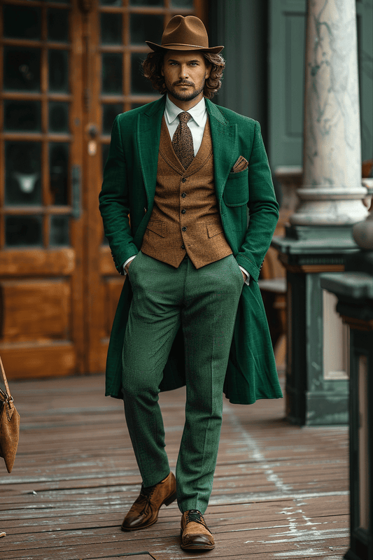 Emerald Green Linen Graduation Suit — Custom Made to Measure