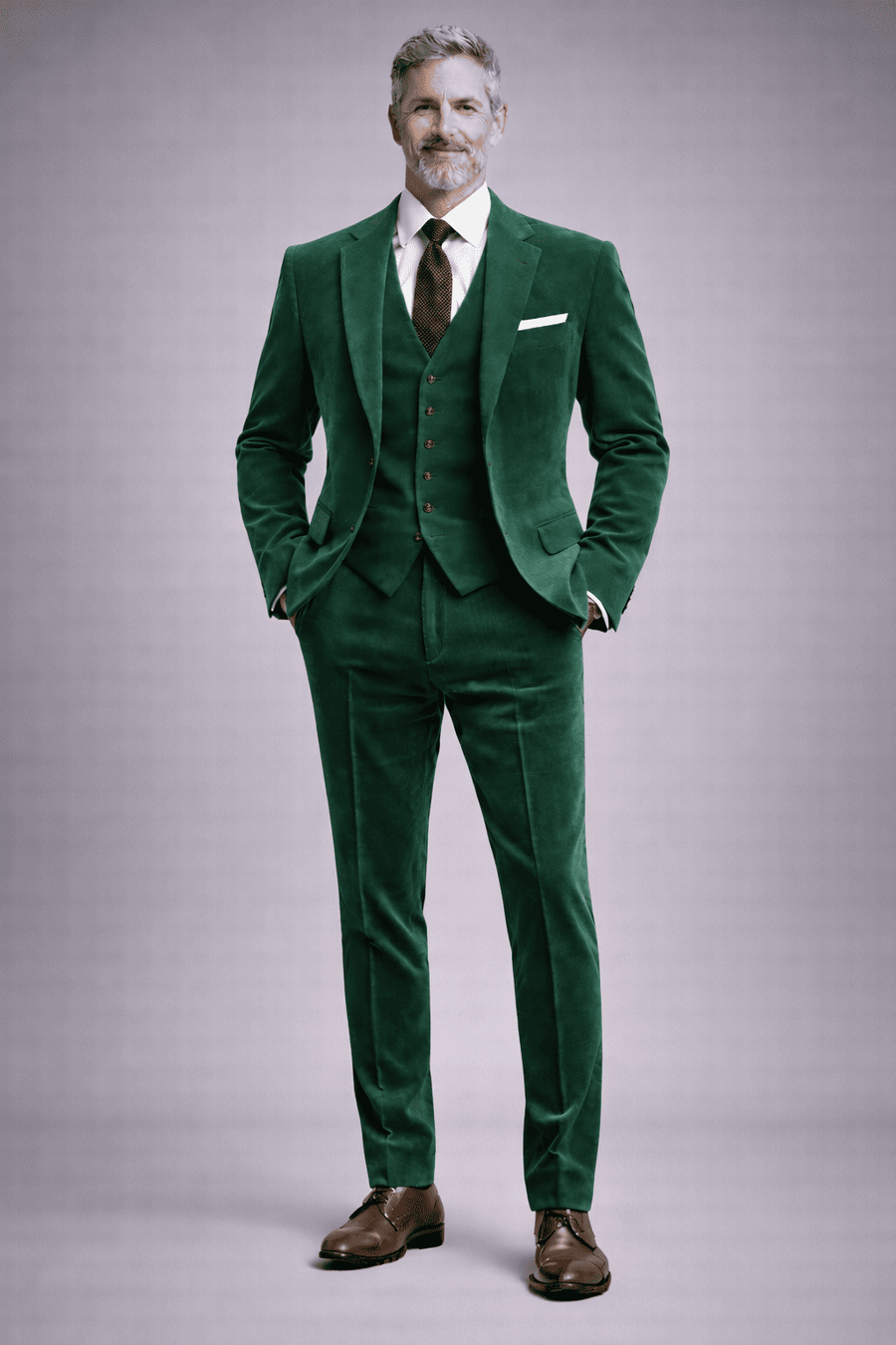 Emerald Green Velvet Slim Fit Suit — Custom Made to Measure