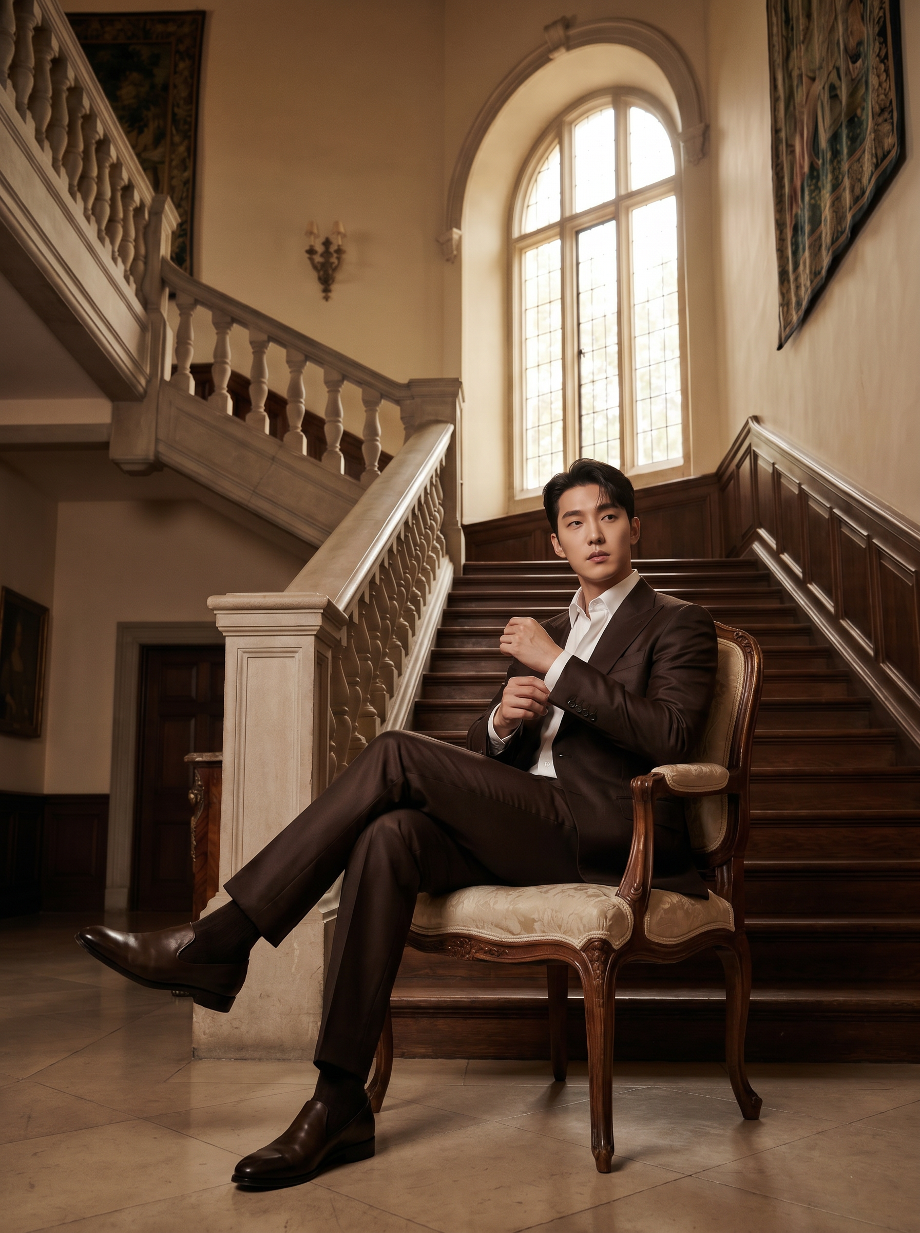 Espresso Silk Blend Suit — Custom Made to Measure - seated view