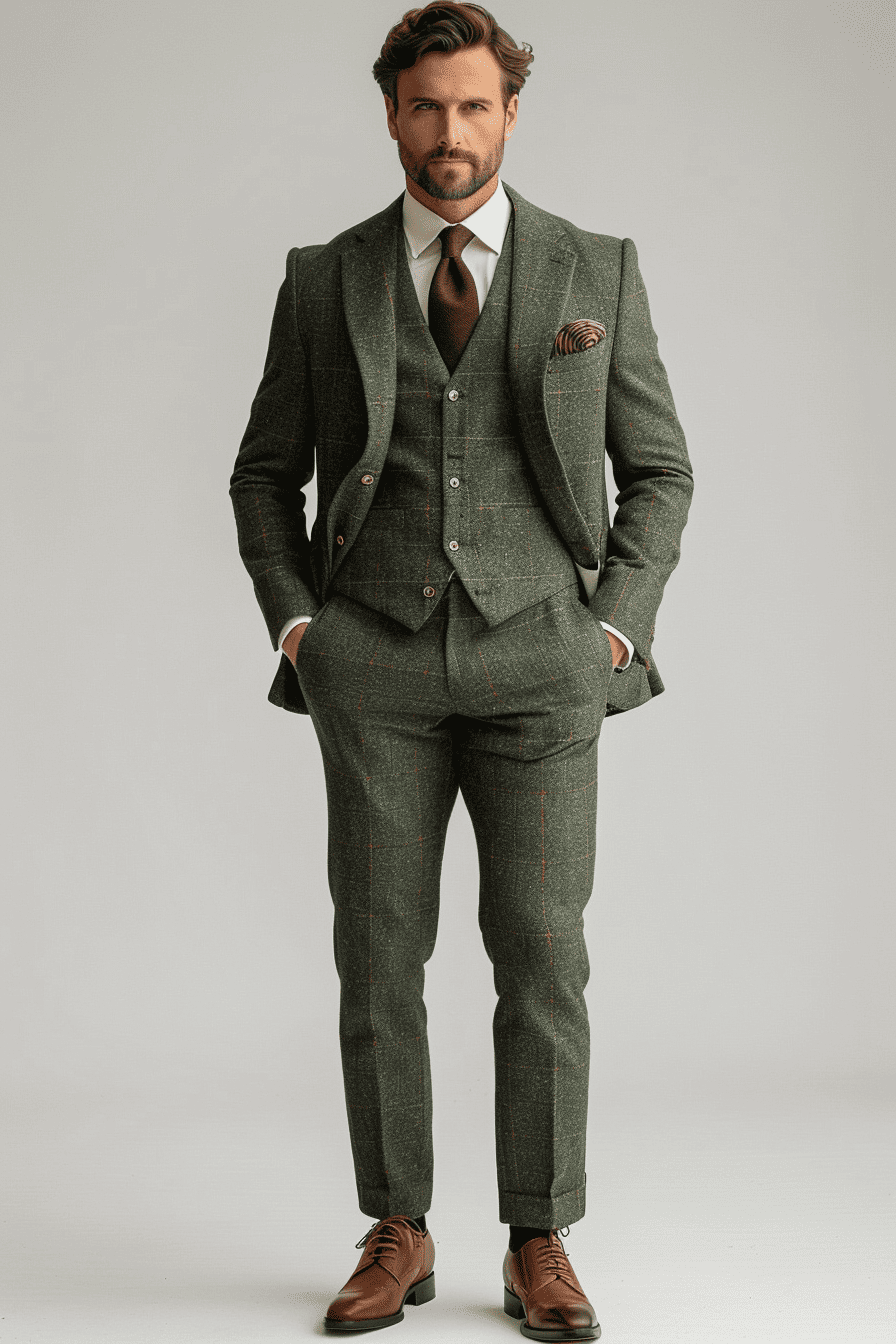 Espresso Cotton Father of the Bride Suit — Custom Made