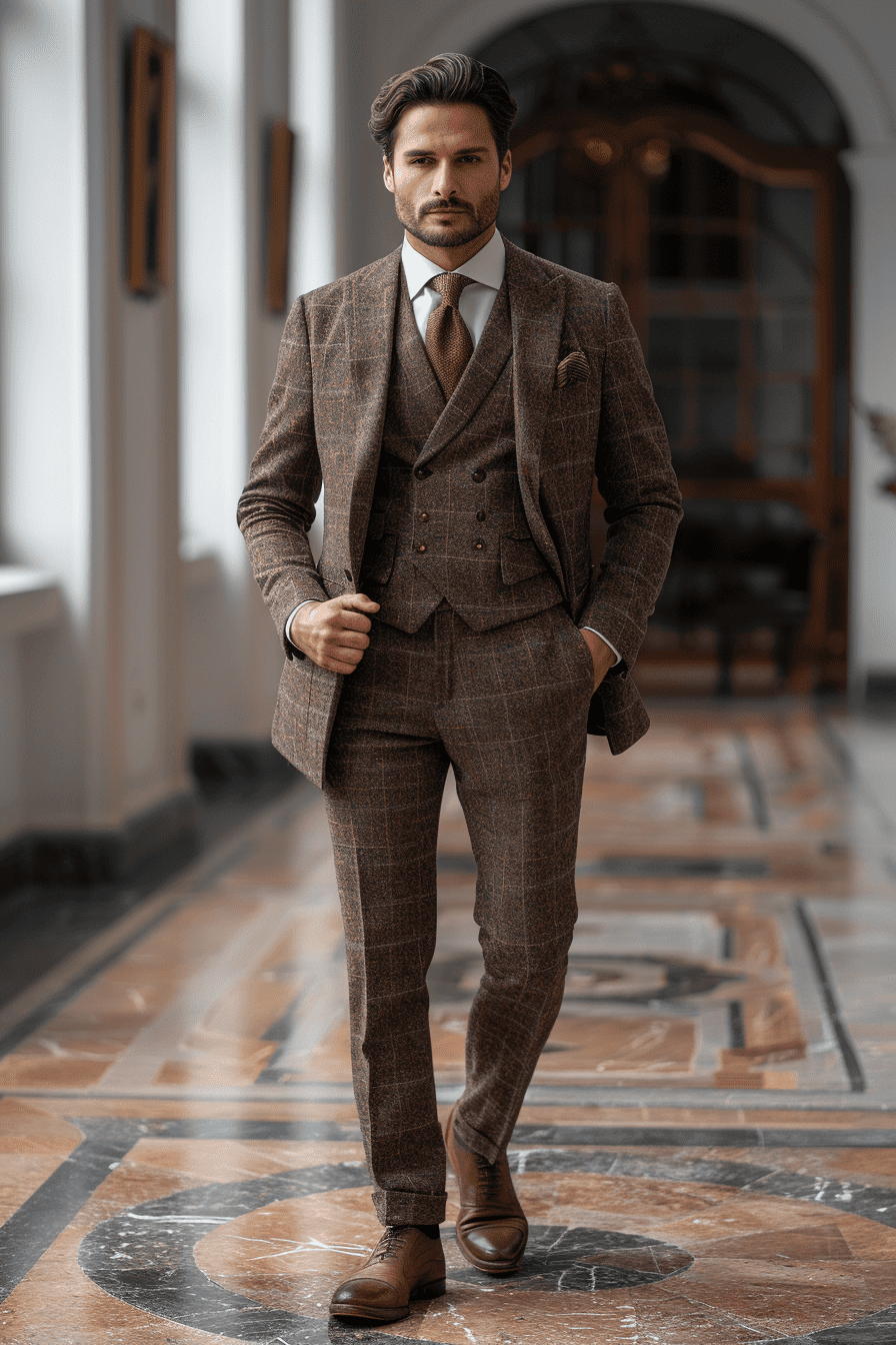 Espresso Flannel Suit — Custom Made to Measure