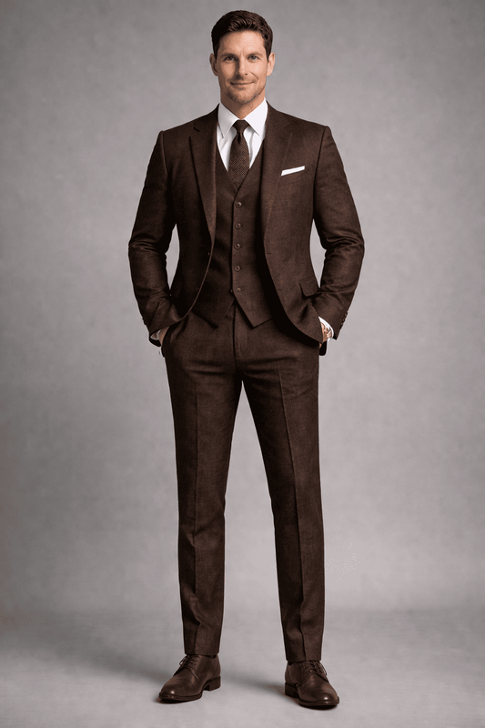 Espresso Linen Father of the Bride Suit — Custom Made