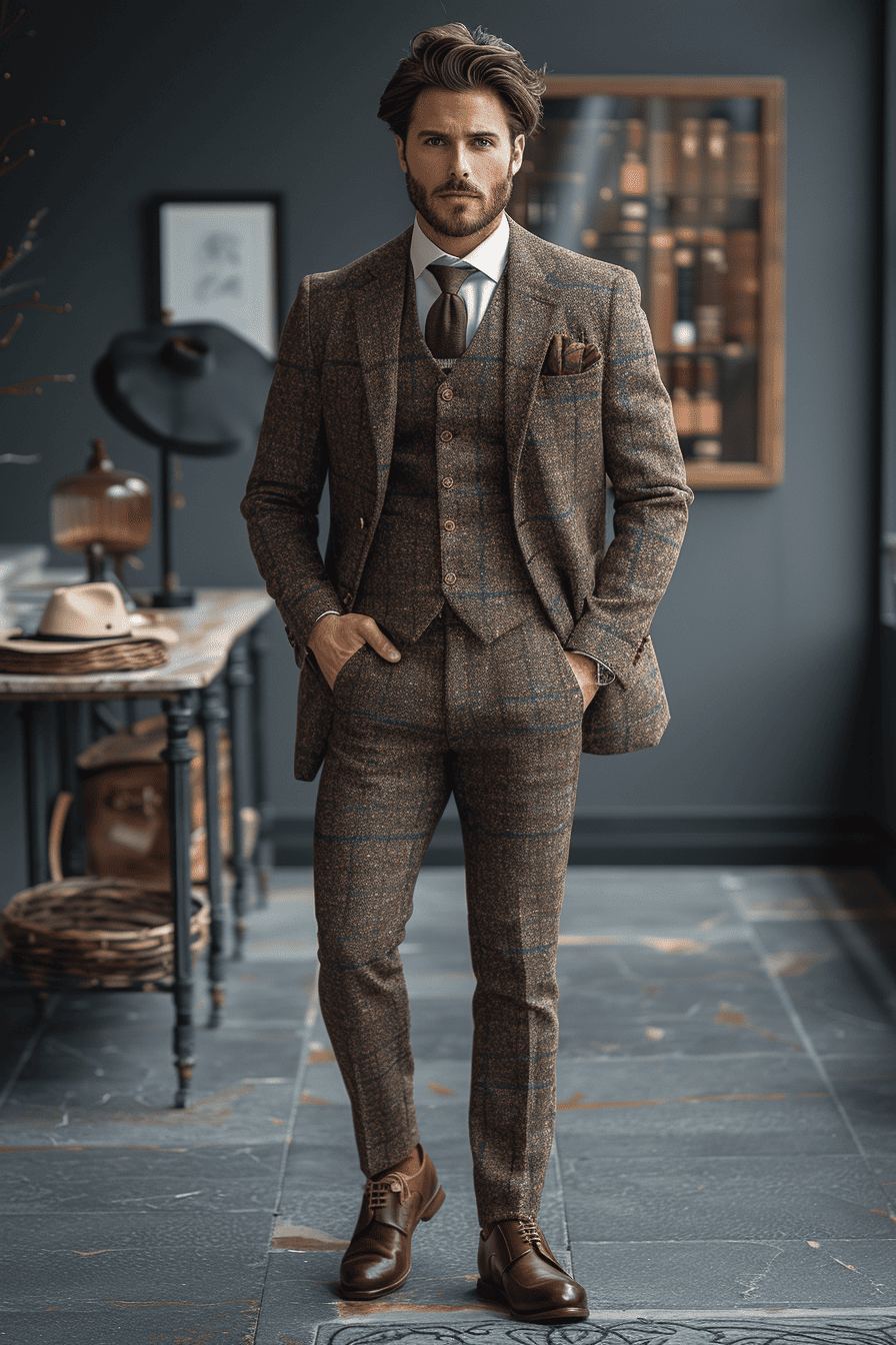 Espresso Linen Graduation Suit — Custom Made to Measure