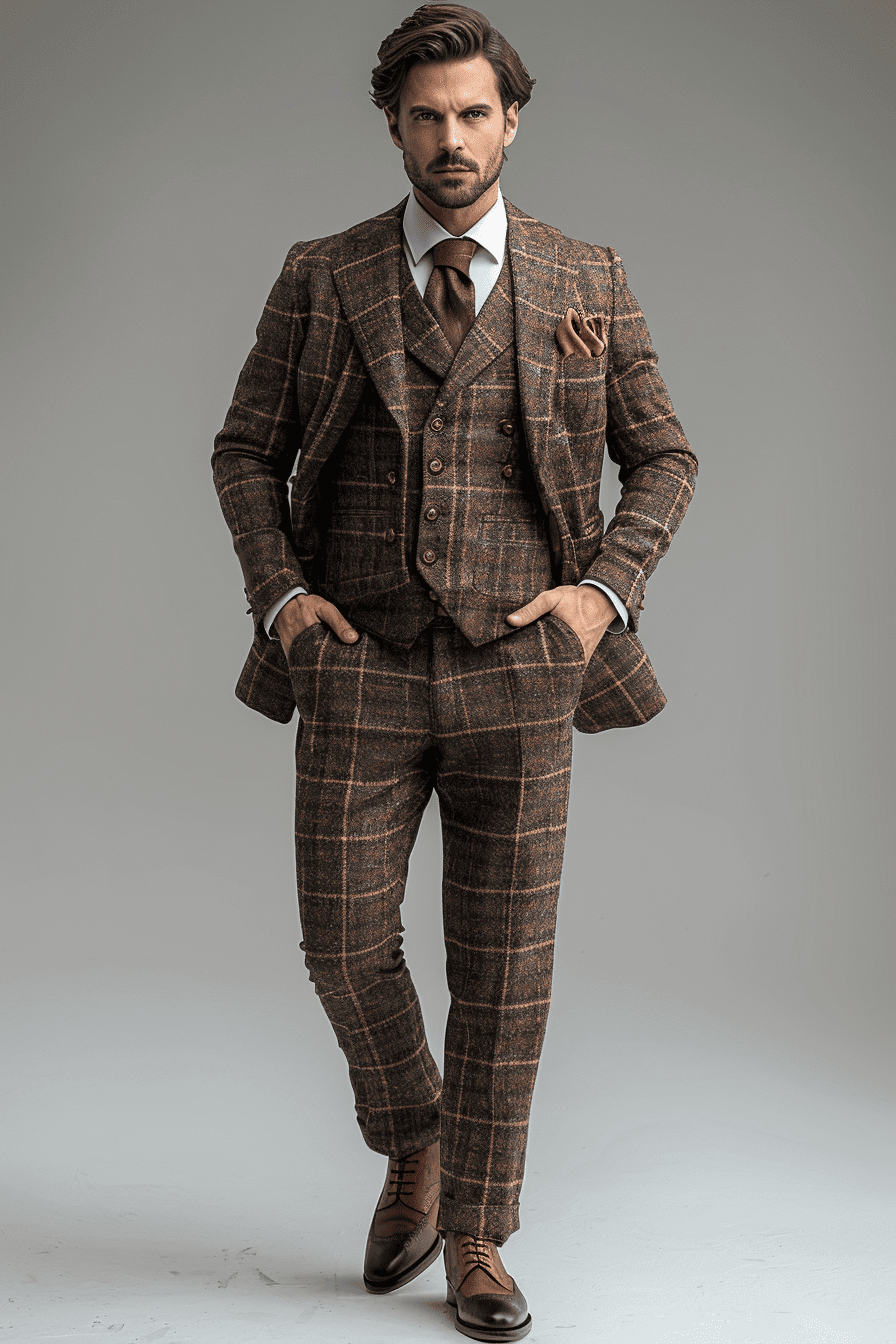 Espresso Tweed Suit — Custom Made to Measure