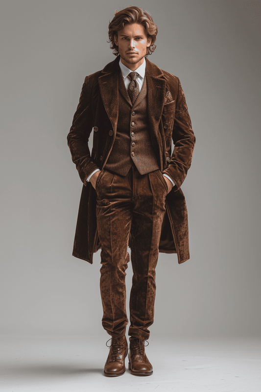 Espresso Velvet Cocktail Party Suit — Custom Made to Measure
