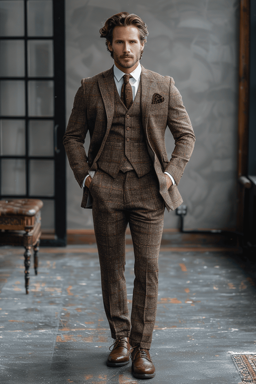 Espresso Wool Cocktail Party Suit — Custom Made to Measure