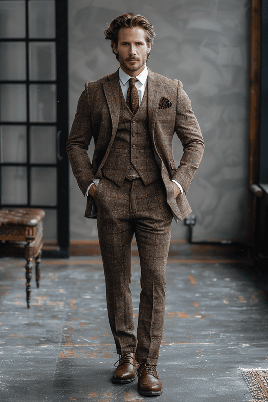 Espresso Wool Cocktail Party Suit — Custom Made to Measure