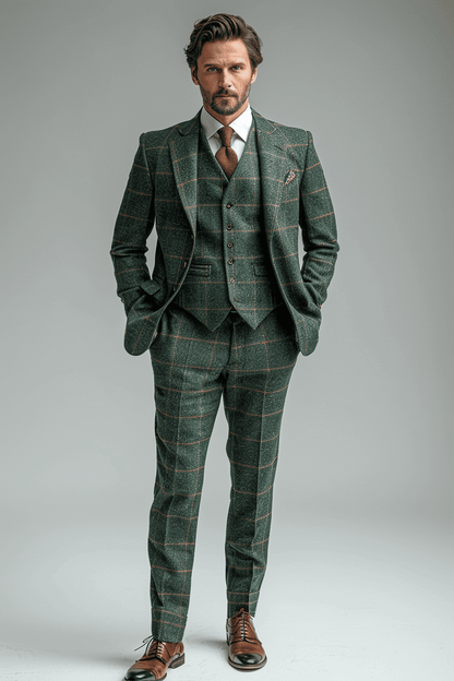 Eucalyptus Green Flannel Suit — Custom Made to Measure