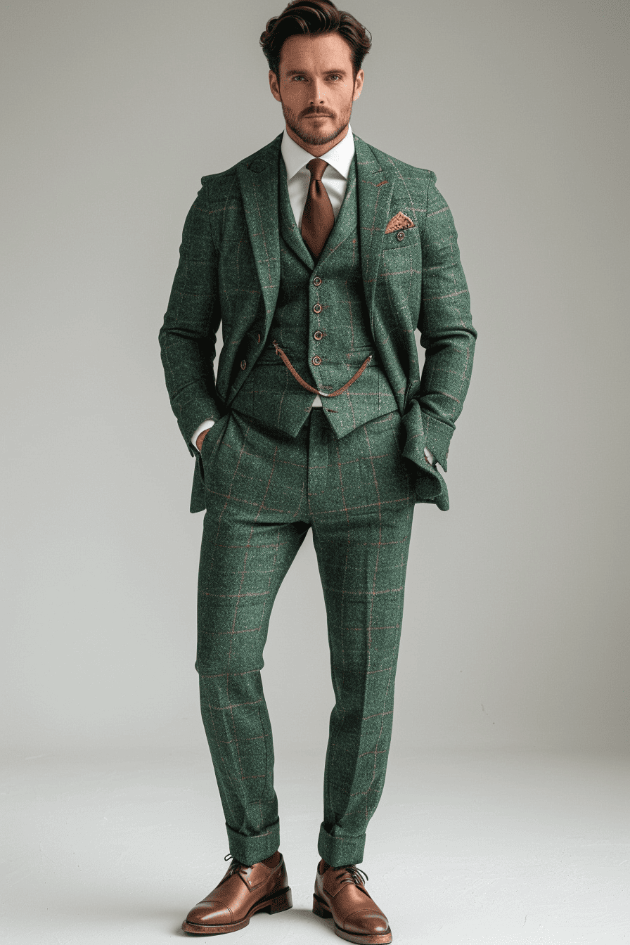 Eucalyptus Green Flannel Suit — Custom Made to Measure