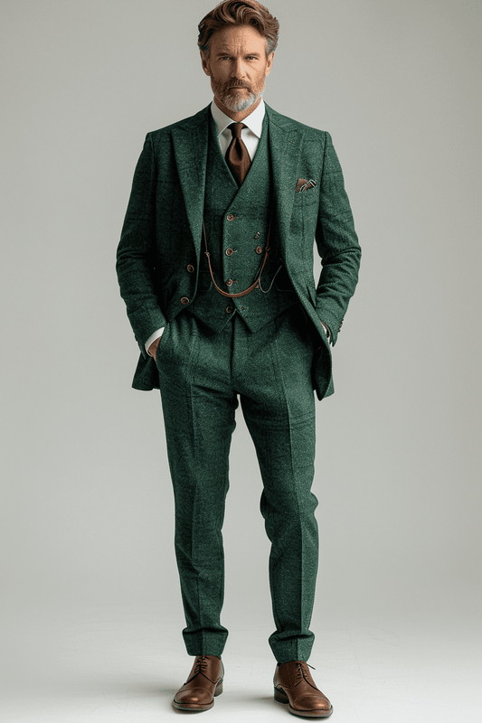 Eucalyptus Green Cashmere Blend Suit — Custom Made to Measure