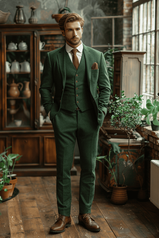Eucalyptus Green Cotton Graduation Suit — Custom Made to Measure