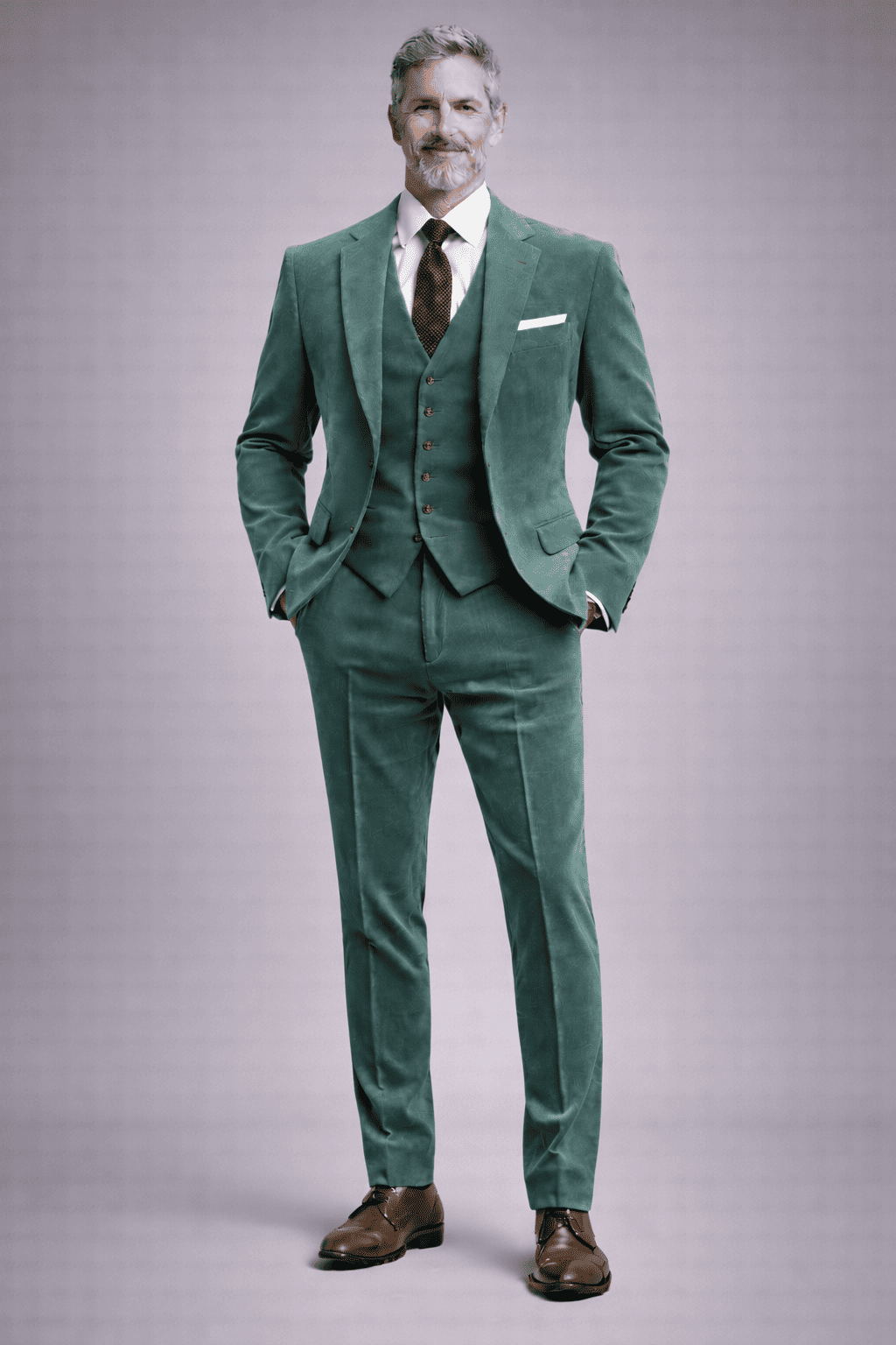 Eucalyptus Green Velvet Slim Fit Suit — Custom Made to Measure
