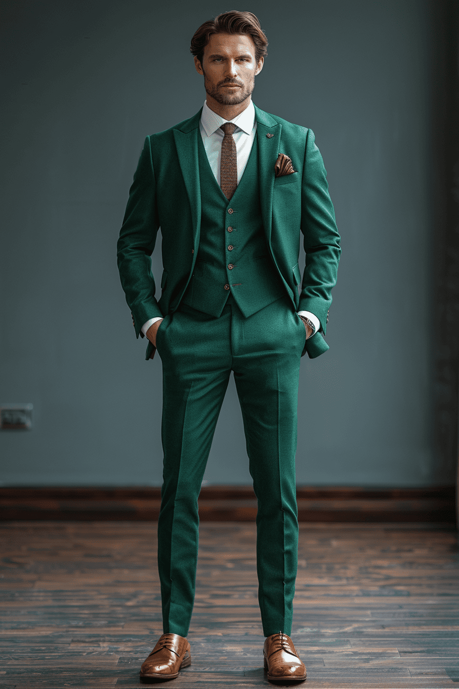 Eucalyptus Green Wool Cocktail Party Suit — Custom Made to Measure