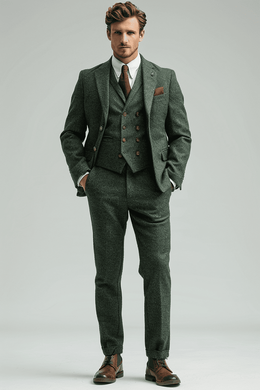 Eucalyptus Green Wool Graduation Suit — Custom Made to Measure