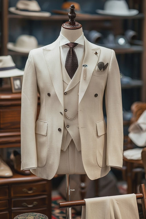 White Linen Suit — custom made to measure men's suit by SuitedNoir