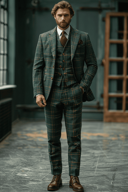 Forest Green Flannel Suit — Custom Made to Measure