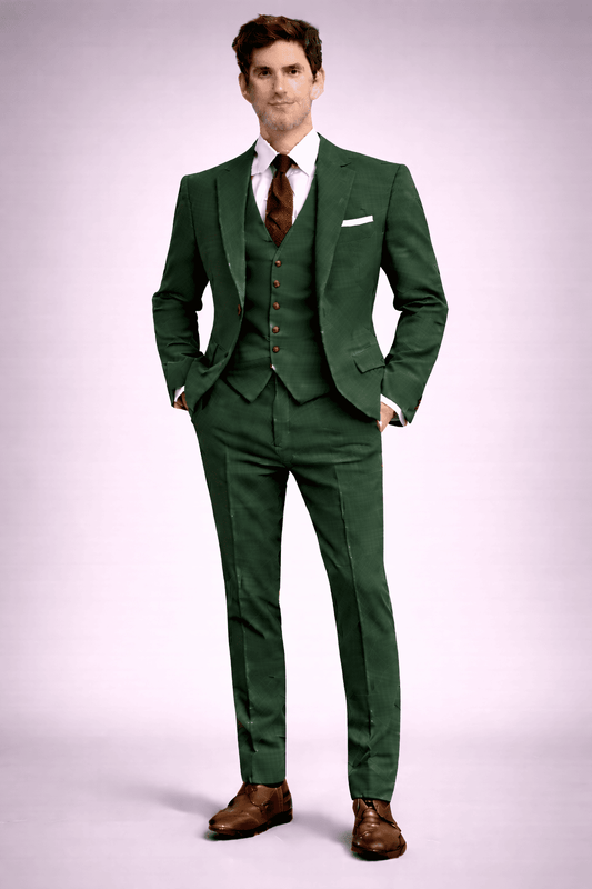 Forest Green Linen Father of the Bride Suit — Custom Made