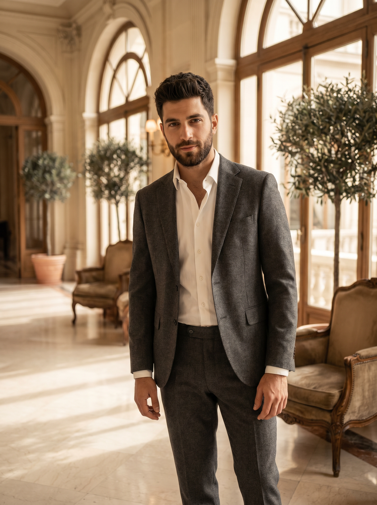 Graphite Gray Wool Suit — Custom Made to Measure - front view