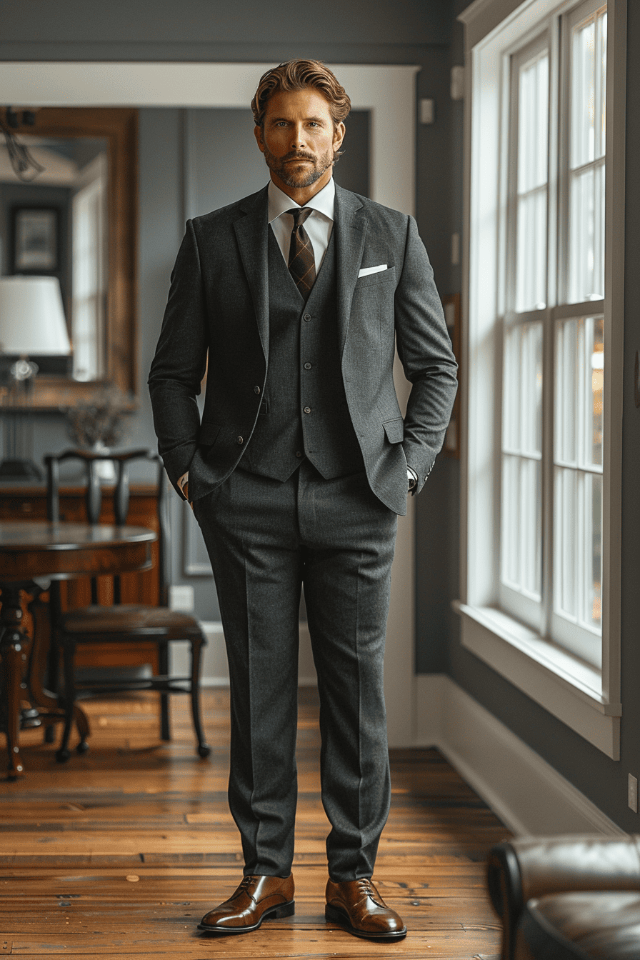 Graphite Gray Cotton Father of the Bride Suit — Custom Made