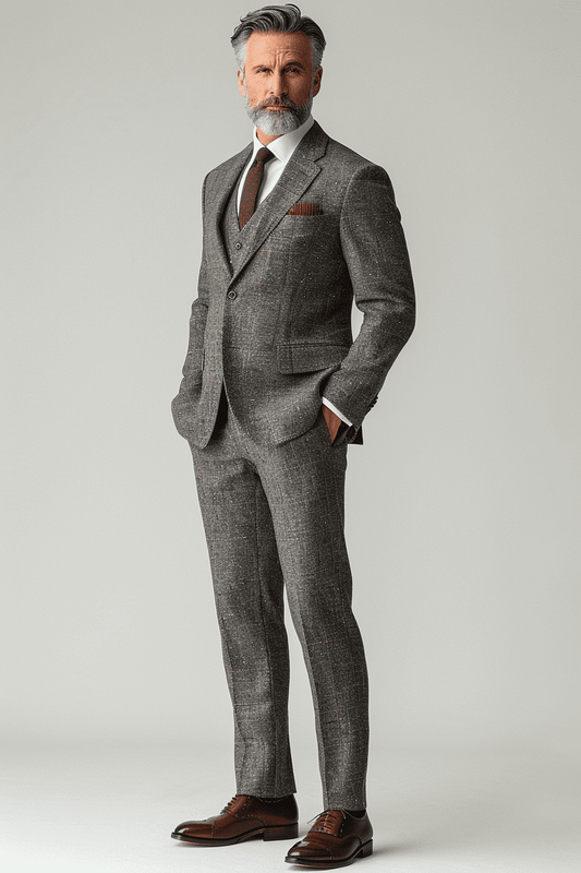Graphite Gray Linen Father of the Bride Suit — Custom Made
