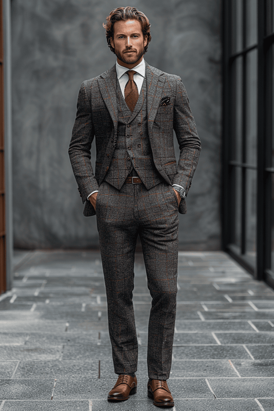 Graphite Gray Velvet Cocktail Party Suit — Custom Made to Measure