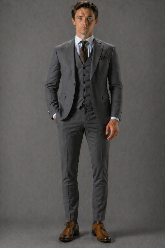 Graphite Gray Wool Father of the Bride Suit — Custom Made