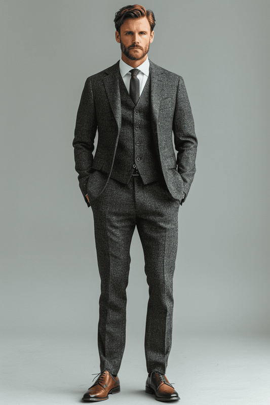 Graphite Gray Wool Graduation Suit — Custom Made to Measure