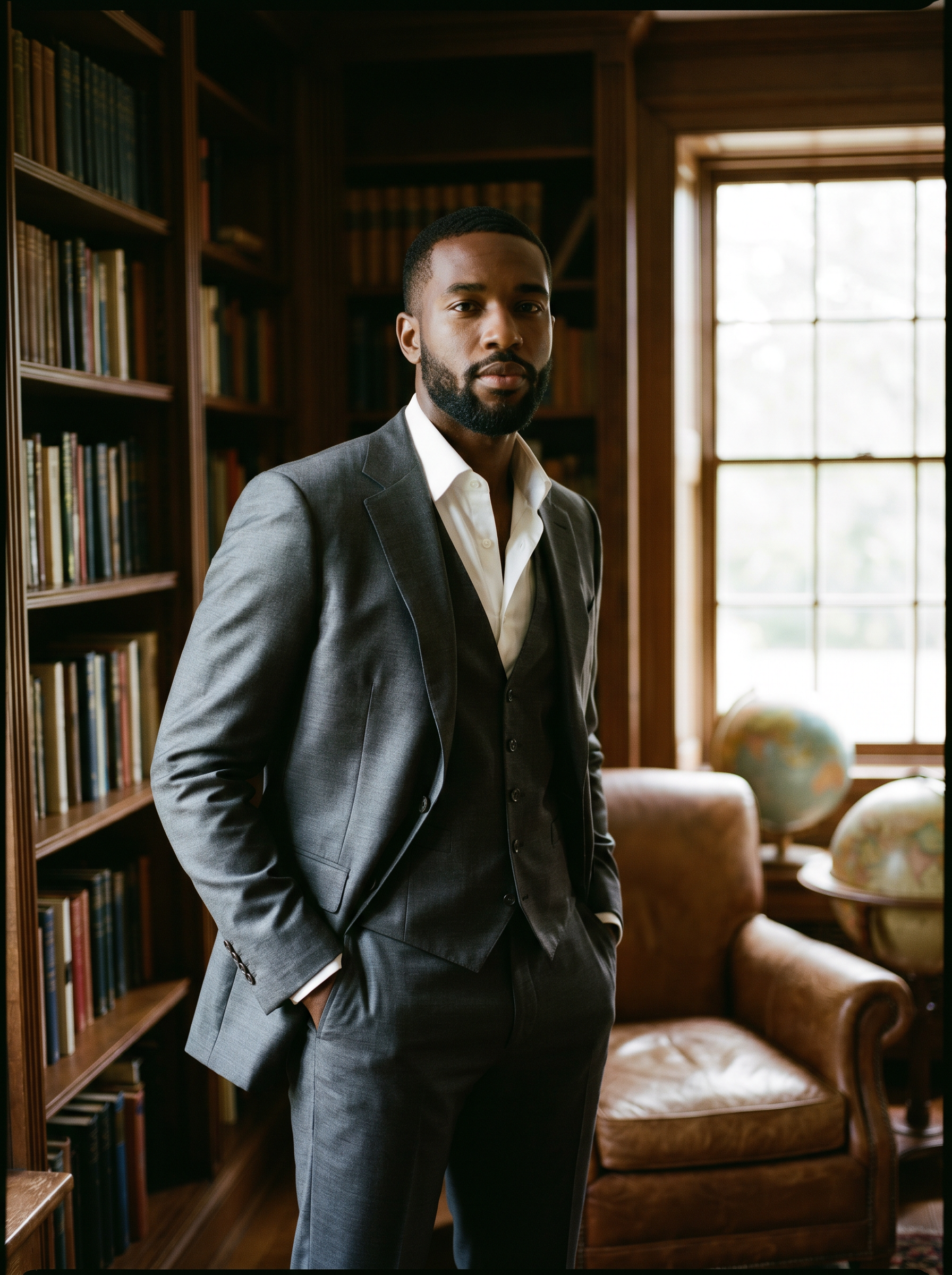 Gray Silk Blend 3-Piece Suit — Custom Made to Measure - front view