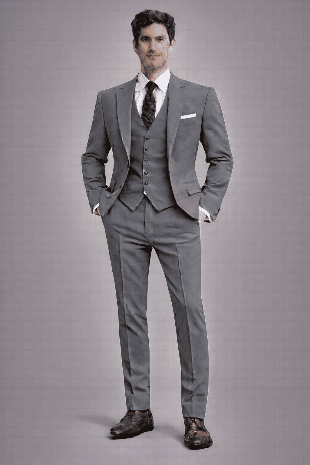Gray Cotton Slim Fit Suit — Custom Made to Measure