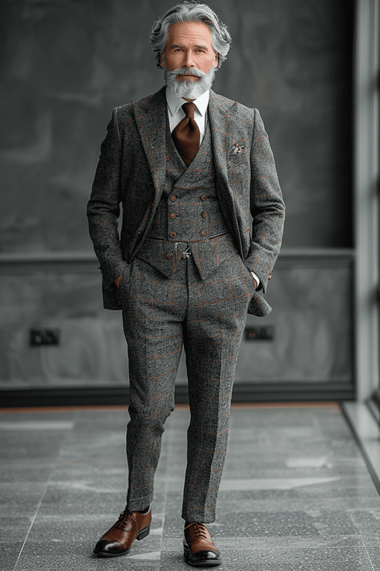 Gray Silk Blend Father of the Bride Suit — Custom Made