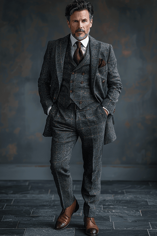 Gray Tweed Suit — Custom Made to Measure