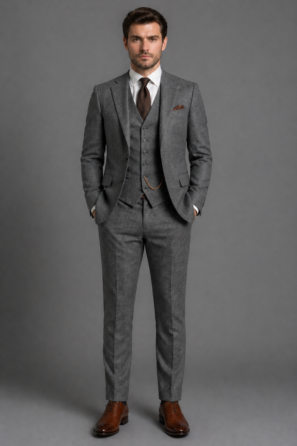 Gray Wool Father of the Bride Suit — Custom Made