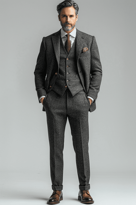 Gray Wool Graduation Suit — Custom Made to Measure