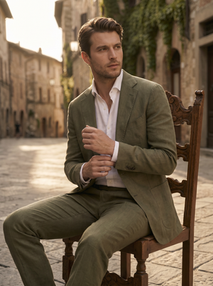Green Linen Suit — Custom Made to Measure — 3