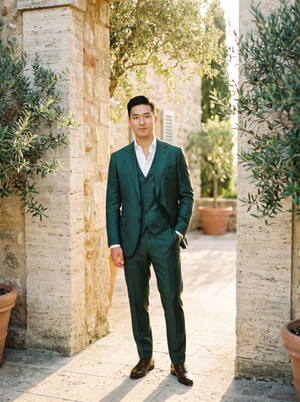 Green Silk Blend 3-Piece Suit — Custom Made to Measure — 1