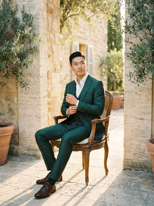 Green Silk Blend 3-Piece Suit — Custom Made to Measure — 3