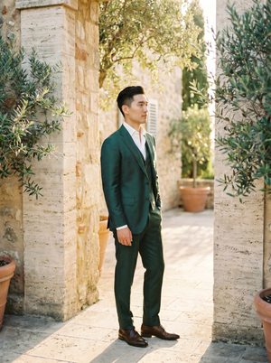 Green Silk Blend 3-Piece Suit — Custom Made to Measure — 2