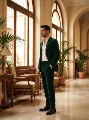 Green Velvet Groomsmen Suit — Custom Made to Measure — 2