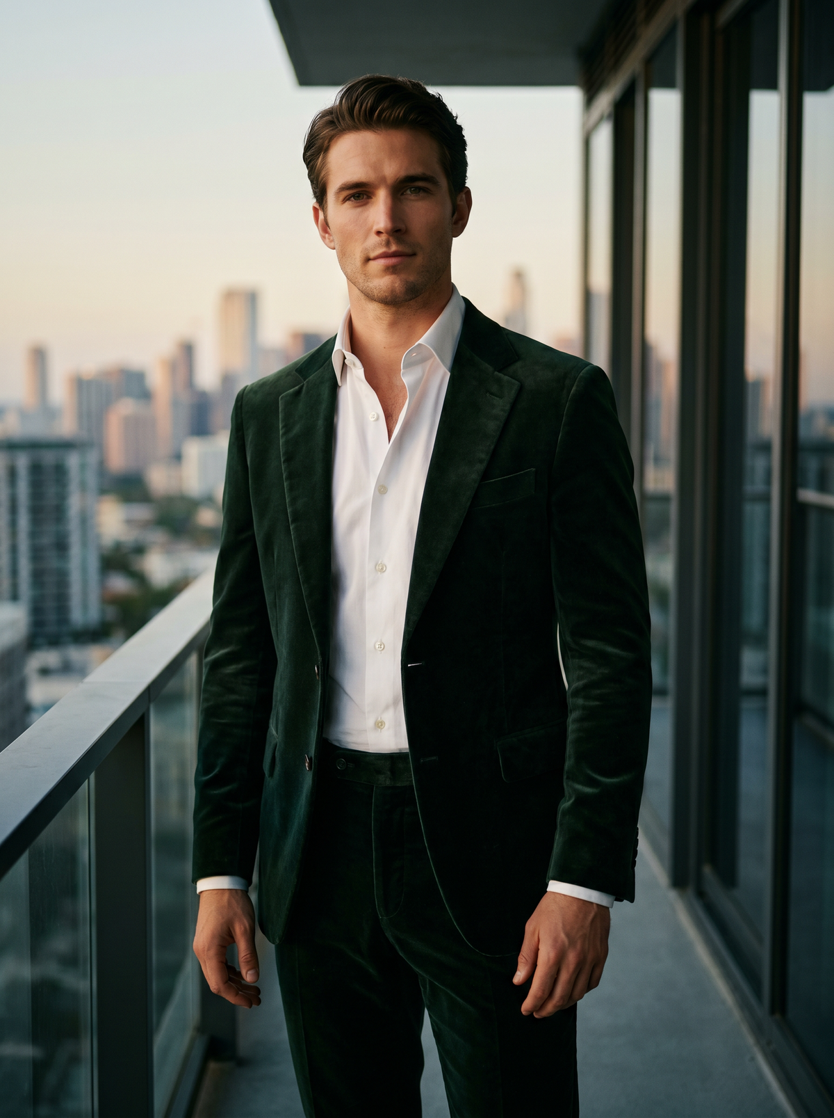 Green Velvet Suit — Custom Made to Measure